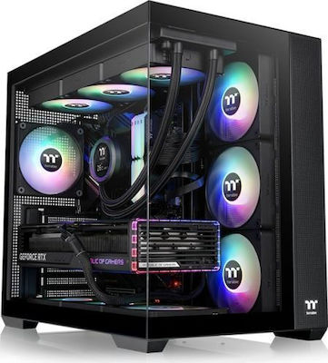 Thermaltake View 380 TG ARGB Gaming Midi Tower Κουτί Υπολογιστή με Πλαϊνό Παράθυρο Μαύρο