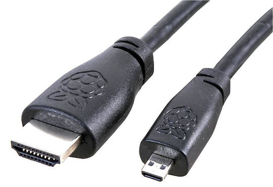 Μαυρο 2m Official Καλώδιο Raspberry Pi 4 Micro-hdmi To Standard Hdmi Type A