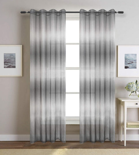 Vasilas Home Κουρτίνα με Τρουκς Γκρι 140x270εκ.