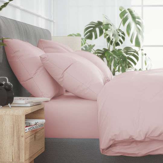 Nordic Paradise Комплект Плик за Завивка Памучен Единичен с Калъфка & 1 Чаршаф 140x200 Soft Pink