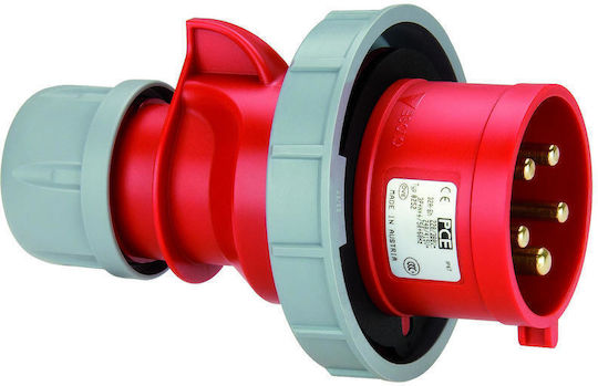 Portable Plug 32A 5P 400V Red IP67 Shark 0252-6