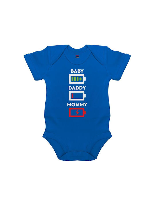 Koupakoupa Mommy Daddy Low Battery Body pentru Bebeluși Lenjerie Mâneci scurte Cobalt Blue