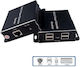 Удължител за USB Estillo Askhu04-usb 1x4 усилва USB сигнала до 100 м по UTP кабел Cat5e/6
