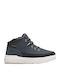 Leather Kids Boots with Laces Navy Blue