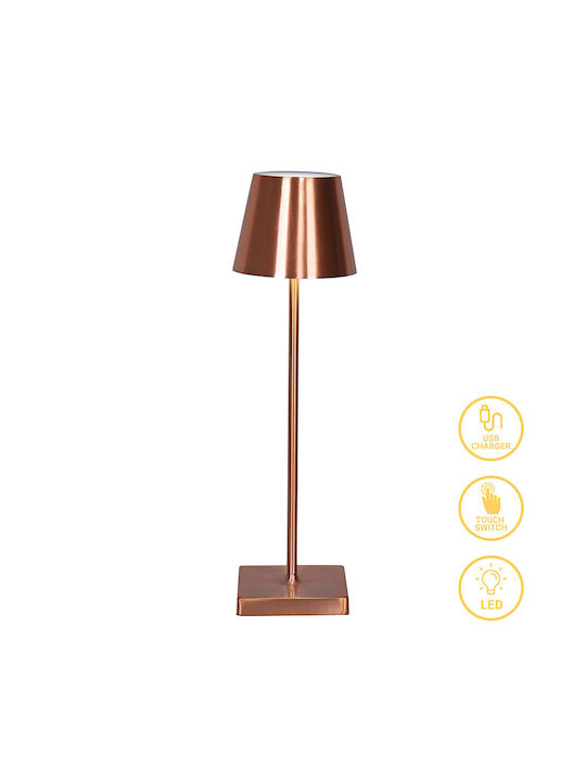 Pakketo Metal Table Lamp LED with Rose Gold Shade and Base