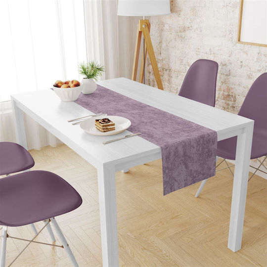 Dimcol Tablecloth Runner Panama Shadow Stain Resistant Dark Lilac 40x180cm