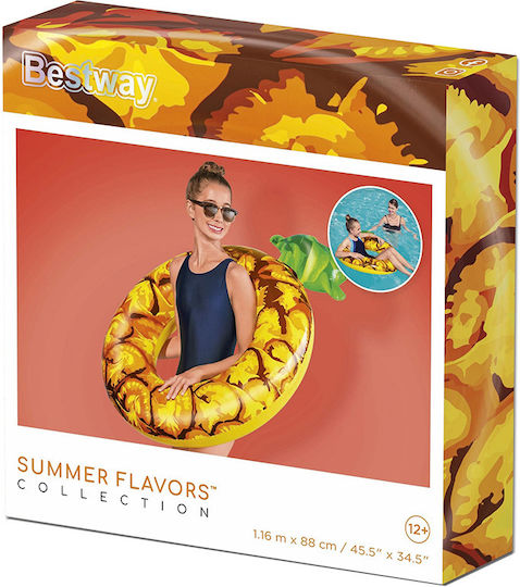 Bestway Kids Inflatable Float Pineapple Yellow 116x88cm