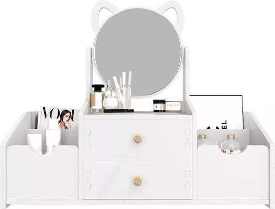 Organizator Cosmetice Cu 2 Sertare Alb