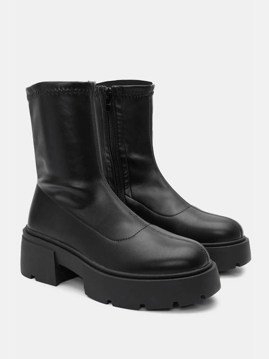 Stiefeletten mit Profilsohle 4321401-schwarz