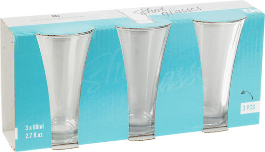 Excellent Houseware Pahare Pentru Shot Din Sticlă 80ml Set 3 Bucăți