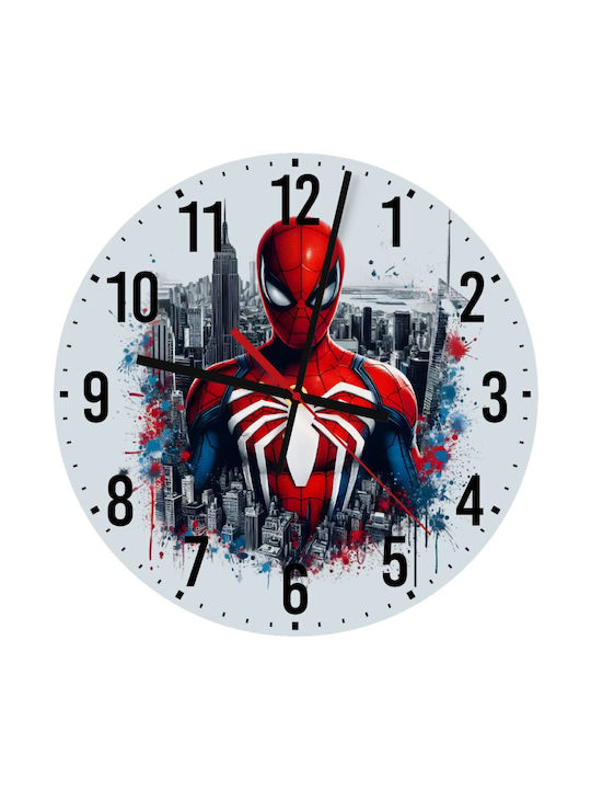 Koupakoupa Kinder Wanduhr Spiderman City Hölzernes 30εκ.