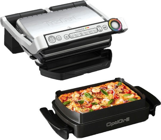 Tefal OptiGrill + Τοστιέρα Γκριλιέρα με Αποσπώμενες Πλάκες 2000W Γκρι