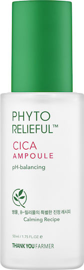 Thank You Farmer Phyto Relieful Cica Soothing & Moisturizing Ampoule Serum For Face With Centella Asiatica & Niacinamide For Detoxifying & Acne 50ml
