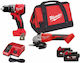 Milwaukee BLPSAG-402B Set Angle Wheel & Impact Drill Driver Brushless 18V with 2 Batteries 4Ah and Case