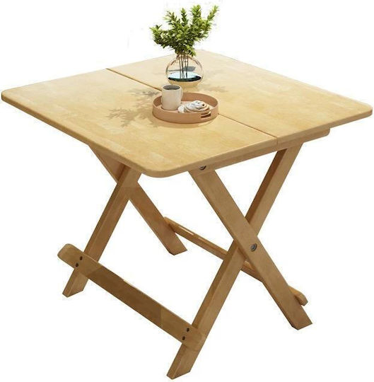 Outdoor Dinner Foldable Wood Table Wood 60x60x75cm