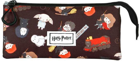 Harry Potter Black Triple Pencil Case Cute Kmn05488