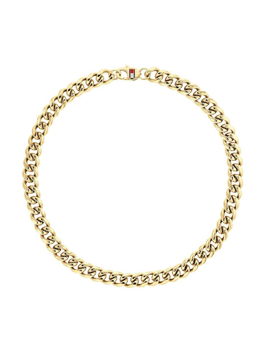 Tommy Hilfiger Κολιέ από Επιχρυσωμένο Ατσάλι με Προσωποποίηση