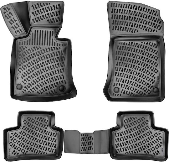 Umbrella Set of Front and Rear Mats 4pcs for Mercedes-Benz GLK 2008-2015 Black