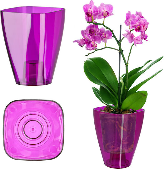 Kadax Orchideen-Übertopf Kunststoff-Blumentopf 12cm Lila