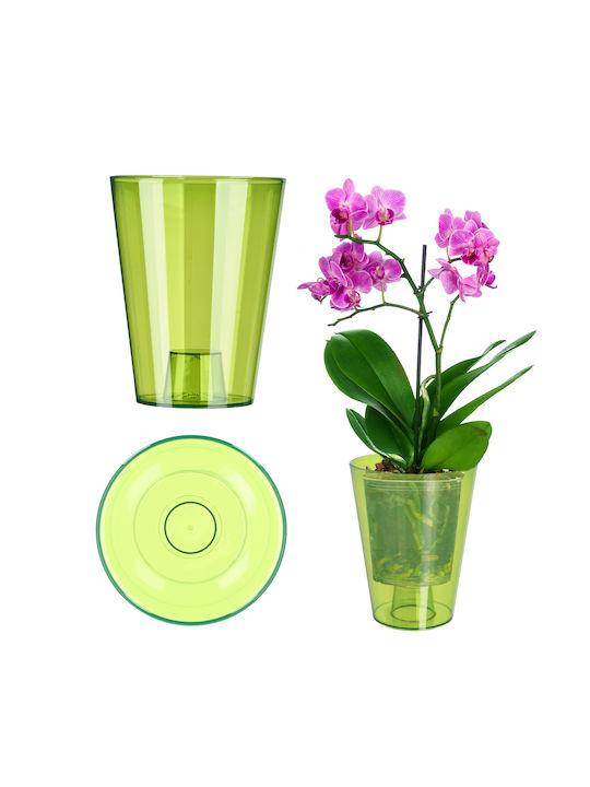 Kadax Orchid Pot Cover Plastic Plant 12cm Green