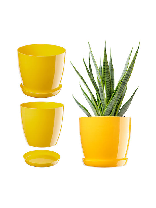 Kadax Plastic Pot Saucer 18cm Yellow Flowers