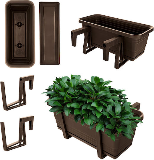 Kadax Balcony Box Planter Pot 40cm Handles Base Balcony Railing