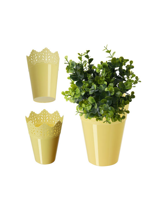 Kadax Flower Pot Cover Yellow 12 Cm