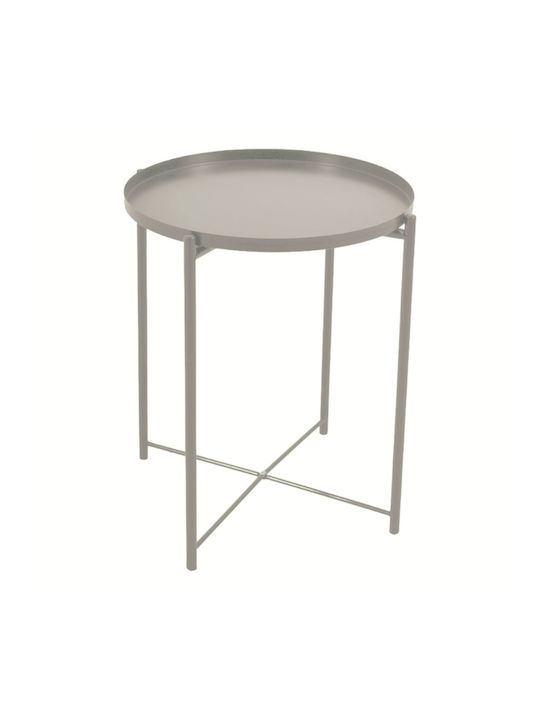 Round Side Table Grey-Beige L42xW42xH52cm