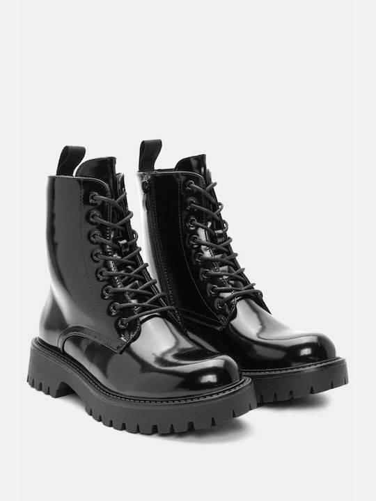 Stiefeletten mit Reißverschluss 4323859-schwarz-Lackleder