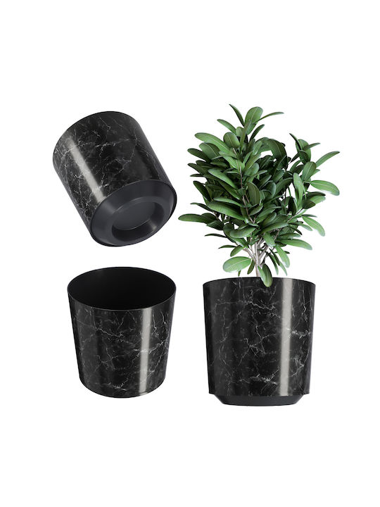 Kadax Pot Cover Black Marble 19x20cm