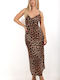 Leopard Fitted Spaghetti Strap Dress