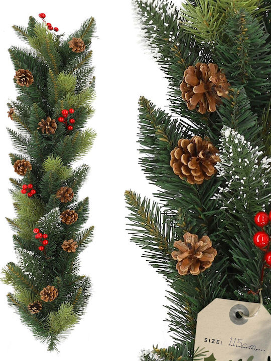 Kadax Χριστουγεννιάτικη Светлинна гирлянда Пластмасова Dense Pinecones Зелен 115см 1бр