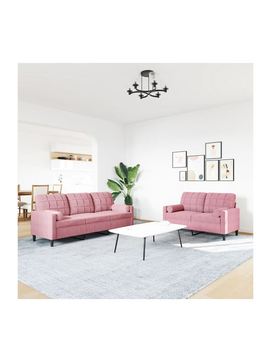Living Room Furniture Set 3-Seater & 2-Seater Pink