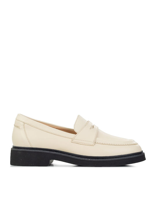 Clarks Edge Leather Women's Loafers in White Color