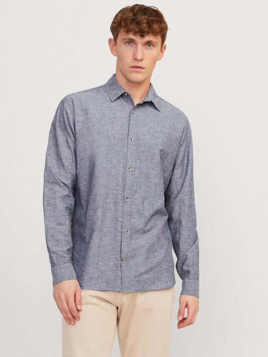Jack & Jones Long-sleeved Linen Shirt Faded Denim