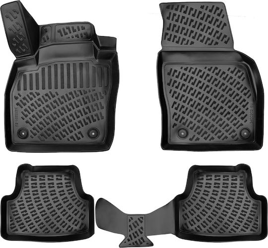 Umbrella Set Covorașe Față și Spate 4buc din Furtun pentru Volkswagen T-Cross 2019+ Negre