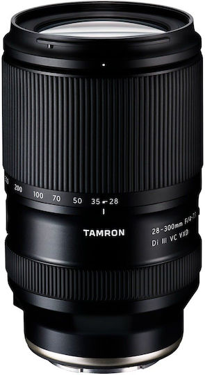 Tamron Full Frame Camera Lens 28-300mm f/4-7.1 Di III VC VXD Macro for Sony E Mount Black
