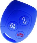 Car Key Cover Case made of for Ford in Blue Color