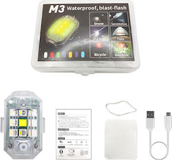 Επαναφορτιζόμενο Φως Ποδηλάτου Led M3 Waterproof Blast-flash Bicycle Light
