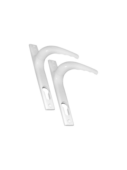 Domus Window Handles on Plate White 5137