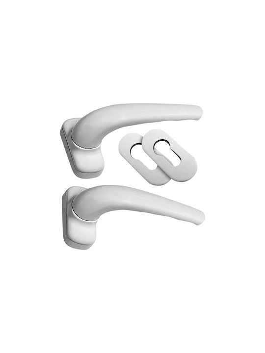 Domus Window Handles on Rosette White 5135