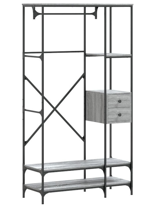 vidaXL Floor Garment Rack made of Wood Gray 97x40x180cm