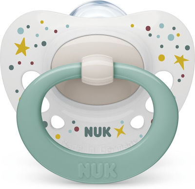 Nuk Orthodontischer Schnuller Silikon Signature Green/White für 0-6 Monate 1Stück