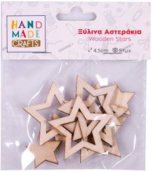 Hand Made Crafts Wooden Stars 4.5cm Hand Made