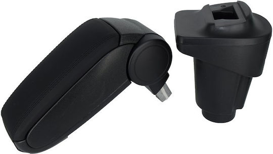 Car Armrest Compatible Fiat 500l 2012-> Black Faux Leather