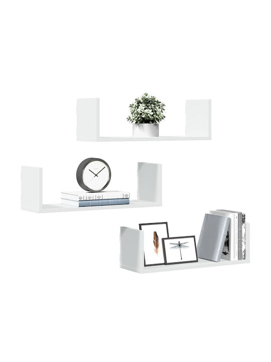 Shelves Wall 3pcs 58x18x18cm White