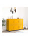 Office Storage Metal Cabinet Μουσταρδί, Κίτρινο L100.5xW39xH72cm