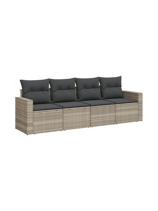 Canapea Cu Patru Locuri De Exterior Din Rattan Cu Perne 55x55x69cm