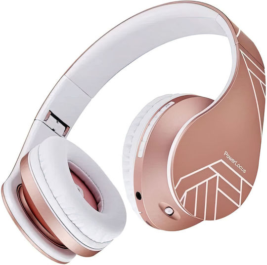 PowerLocus P2 Wireless / Wired Over Ear Headphones with Radio with 20 hours of Operation Rose Gold
