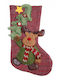 Weihnachtliche Dekorative Socke mit Τάρανδο L45xB20cm. Rot
